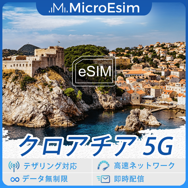 クロアチア 海外旅行用 eSIM 5G