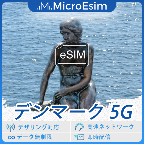 デンマーク 海外旅行用 eSIM 5G