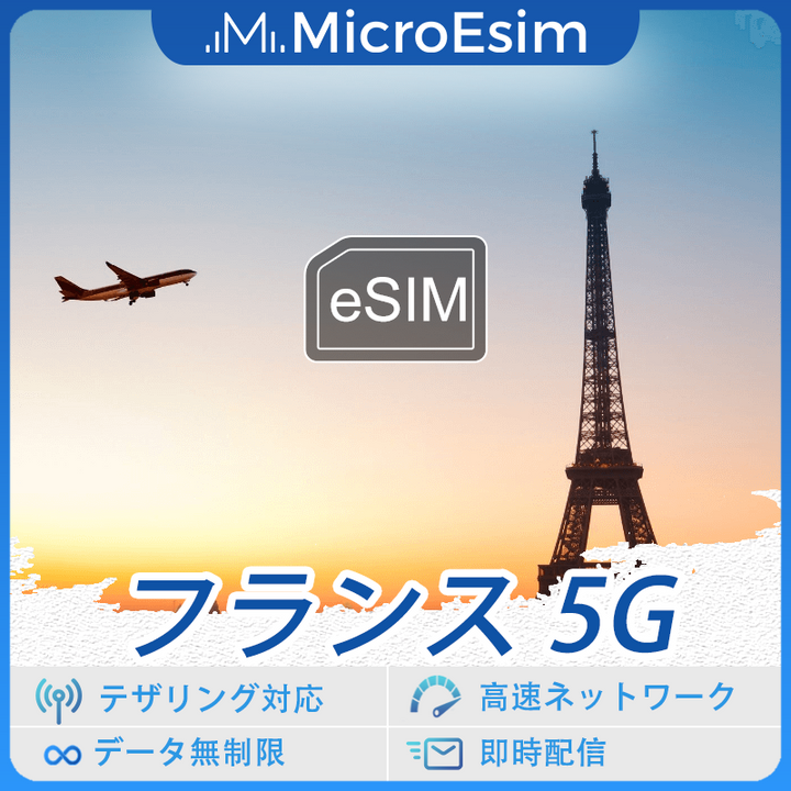 フランス 海外旅行用 eSIM 5G