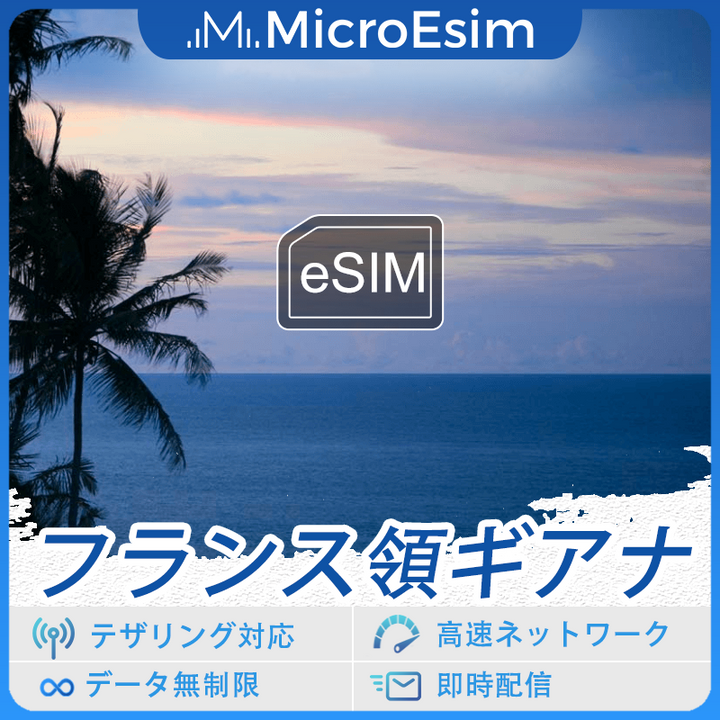 フランス領ギアナ 海外旅行用 eSIM