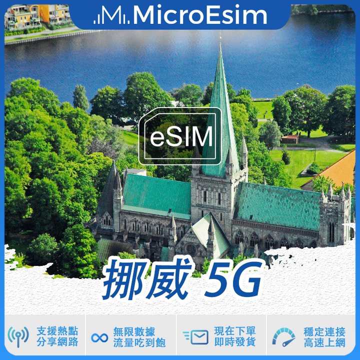 挪威 出國旅游上網 eSIM 5G