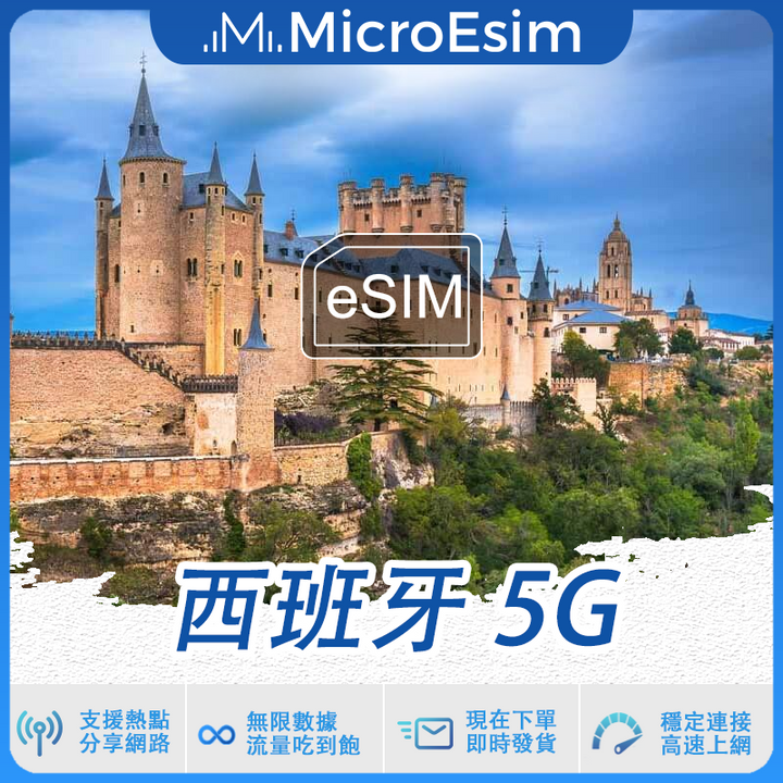 西班牙 出國旅游上網 eSIM 5G