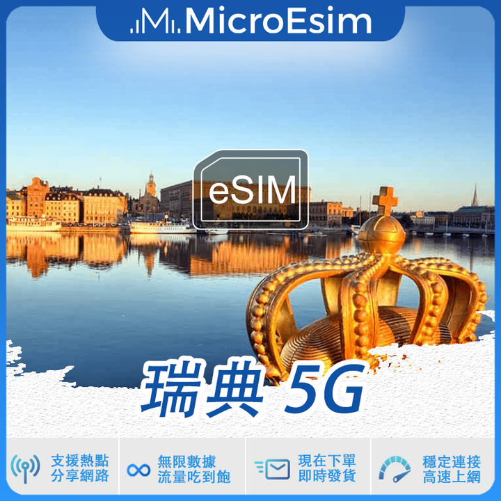 瑞典 出國旅游上網 eSIM 5G