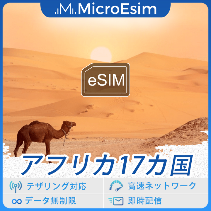 アフリカ17カ国 海外旅行用 eSIM