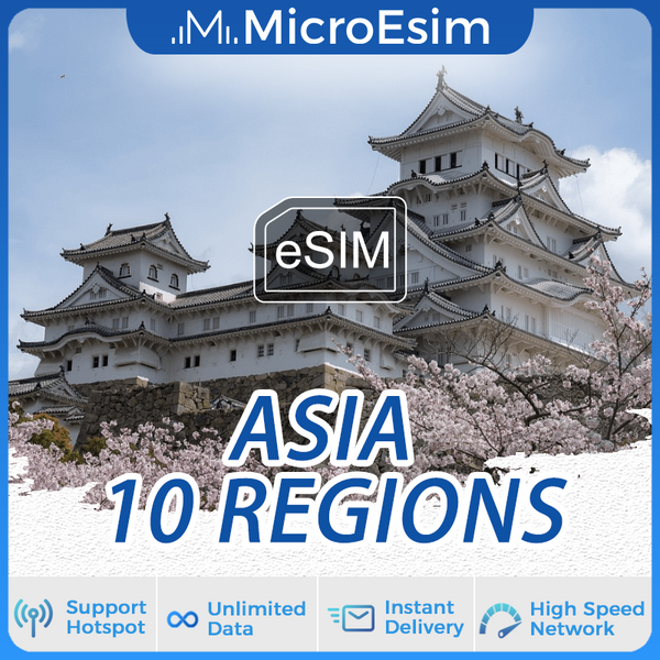 Asia 10 Regions Travel eSIM