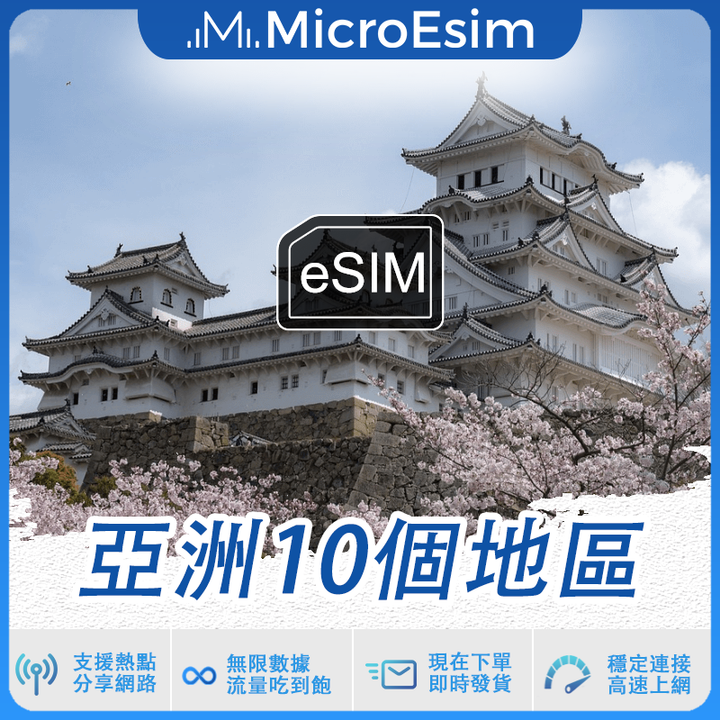 亞洲10個地區 出國旅游上網 eSIM