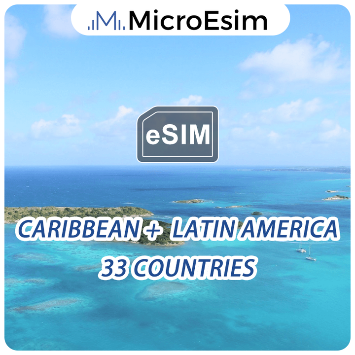 Caribbean + Latin America 33 Countries Travel eSIM