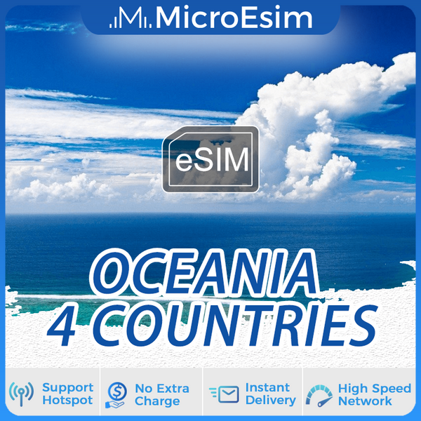 Oceania 4 Countries Travel eSIM