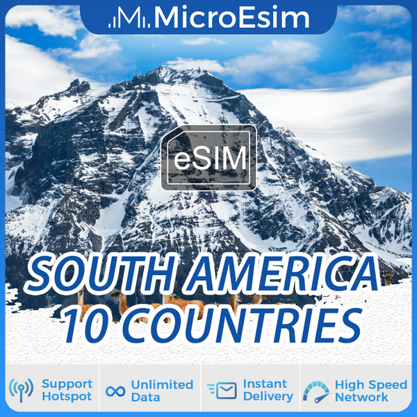 South America 10 Countries Travel eSIM