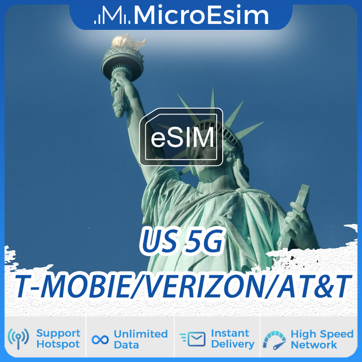 US Travel eSIM 5G T-Mobie/Verizon/AT&T