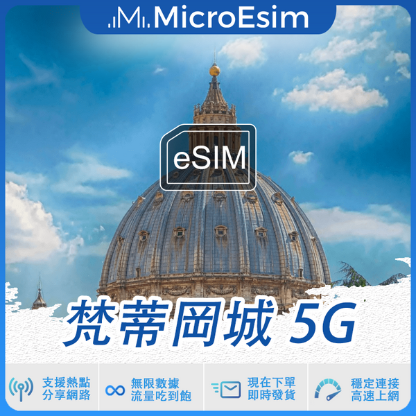 梵蒂岡城 出國旅游上網 eSIM 5G